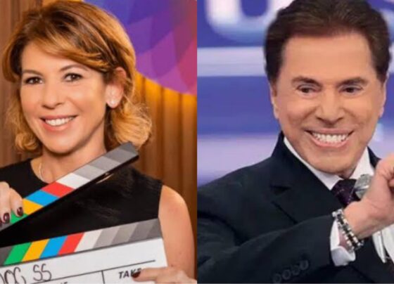 Daniela Beyruti, vice-presidente do SBT e Silvio Santos